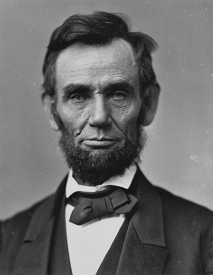 A photo of President Abraham Lincoln from the shoulders up