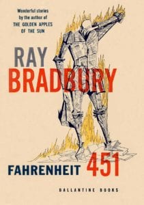Fahrenheit 451 by Ray Bradbury. Cover illustration by Joseph Mugnaini