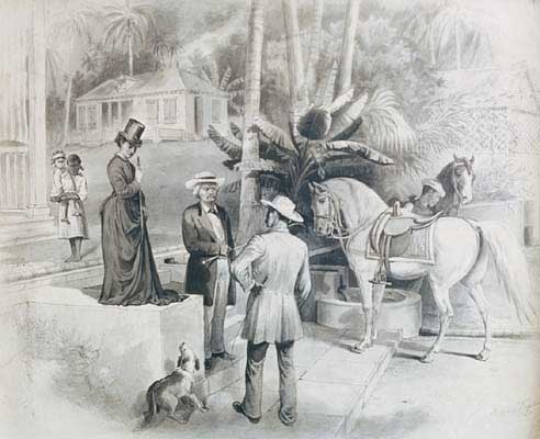 Print of Frederick Douglass with Madam Hyppolite in Haiti