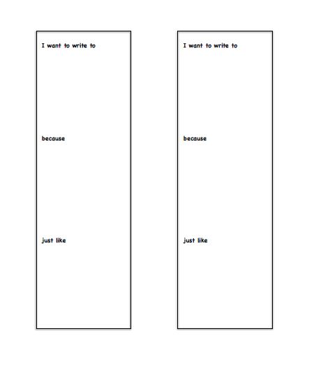 An image of a worksheet that allows students to create a bookmark